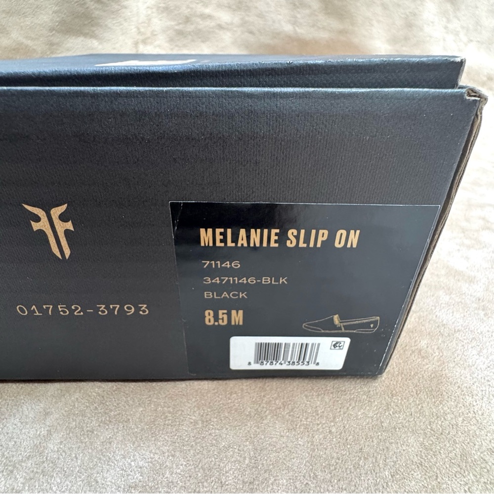 New Frye Melanie Soft Leather Slip On Flats Sneakers Black Leather 8.5 Box - Picture 12 of 13